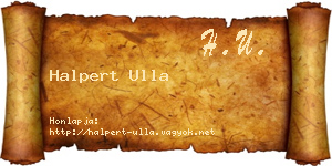 Halpert Ulla névjegykártya